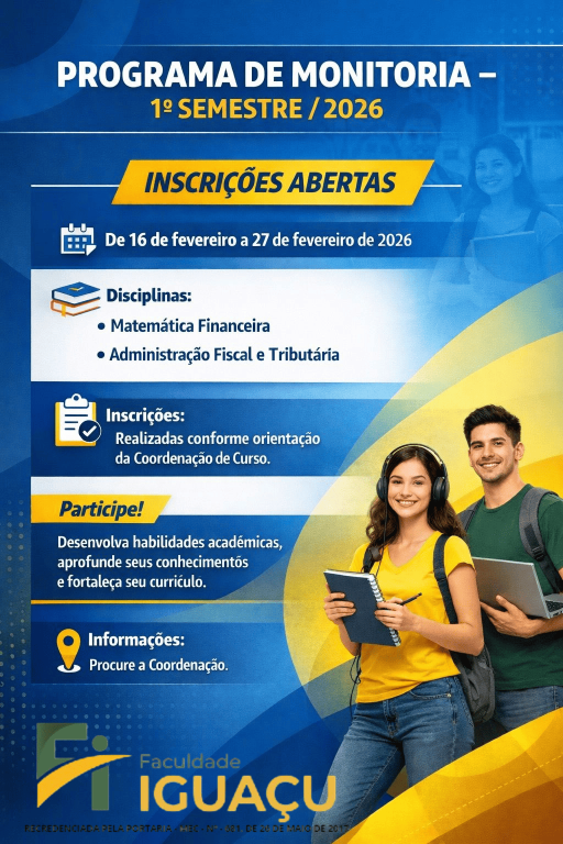 Imagem Seleção de Monitores 01-2026: Transforme seu conhecimento em experiência acadêmica!